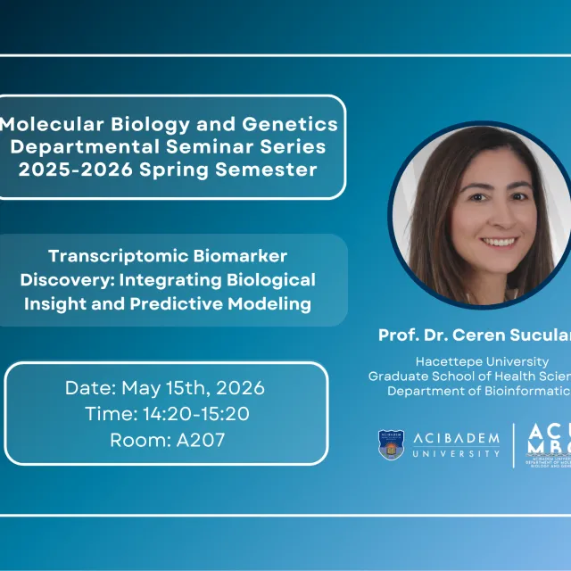 MBG Department Seminars: Transcriptomic Biomarker Discovery: Integrating Biological Insight and Predictive Modeling