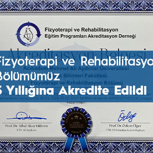 Our Department of Physiotherapy and Rehabilitation Has Been Accredited for 5 Years