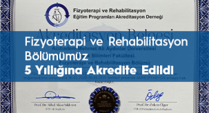 Our Department of Physiotherapy and Rehabilitation Has Been Accredited for 5 Years